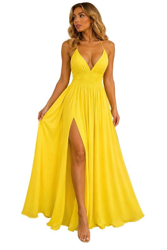 Golden Summer Elegant Maxi Dress – Limited Edition